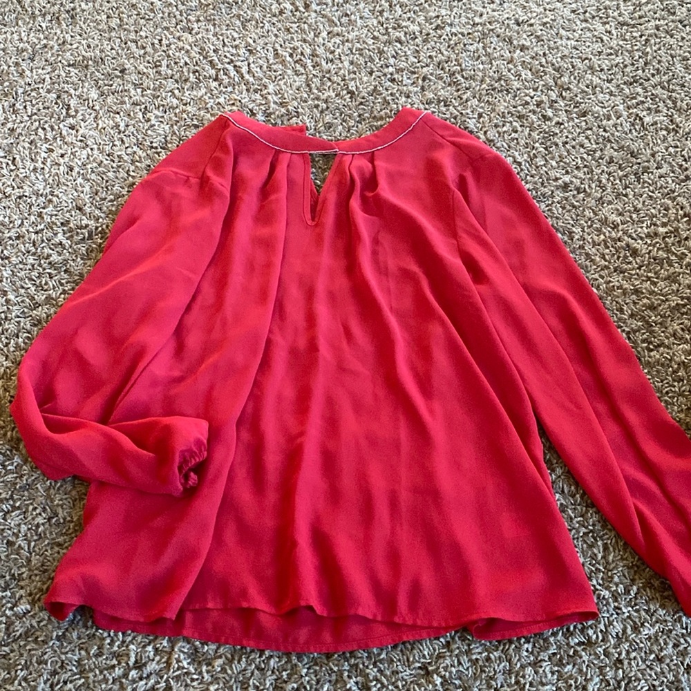 Large sheer red top